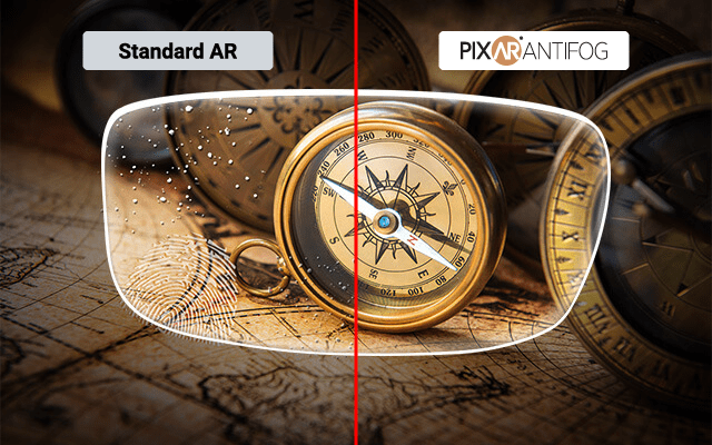 Standard AR versus PIXAR ANTIFOG anti-dust