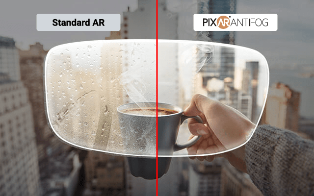 Standard AR versus PIXAR ANTIFOG anti-fog