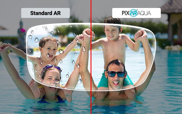 Pixar Aqua AR coating water repellant versus standard AR