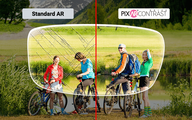 Standard AR versus PIXAR Drive Contrast anti-scratch