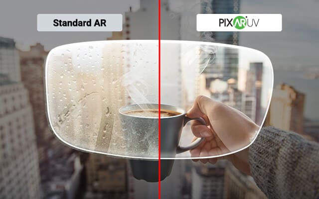 Pixar UV AR coating anti-fog versus standard AR