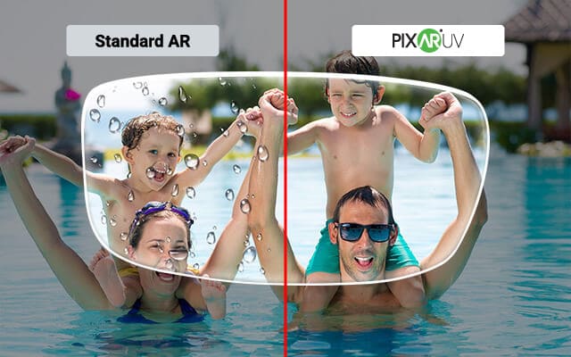 Pixar UV AR coating water repellant versus standard AR