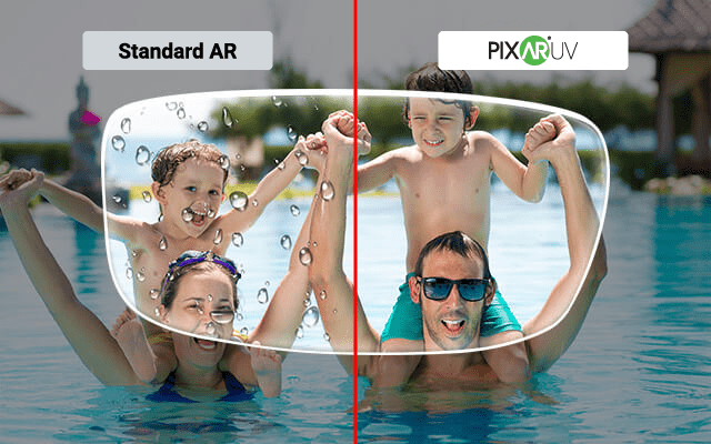 Standard AR versus PIXAR UV Water repellant